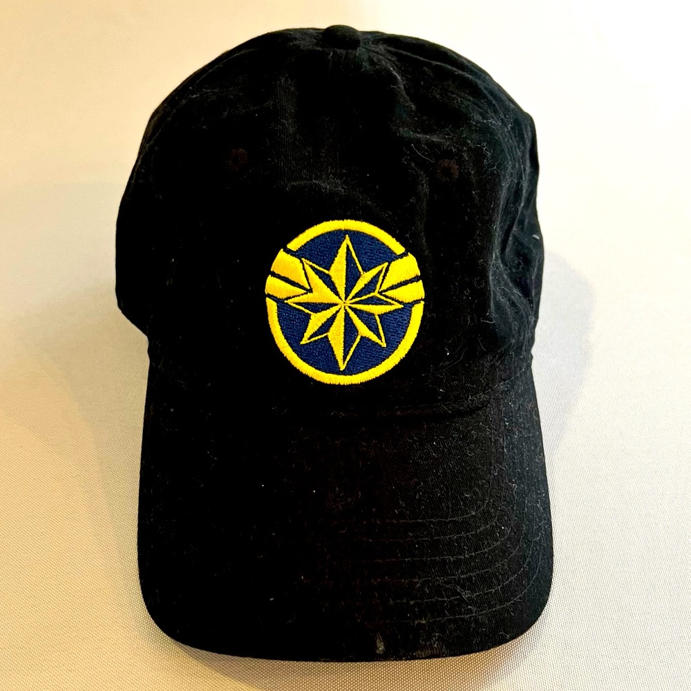 Captain Marvel Baseball Cap, Black, Adjustable - image 1